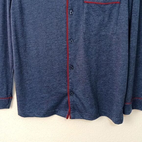 Roundtree & Yorke Mens Long Sleeve Button Down Blue Pajama Set sz S - Picture 3 of 16